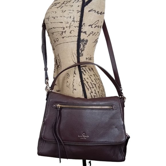 Kate Spade Brown Leather Fold Over Crossbody Shoulder Bag